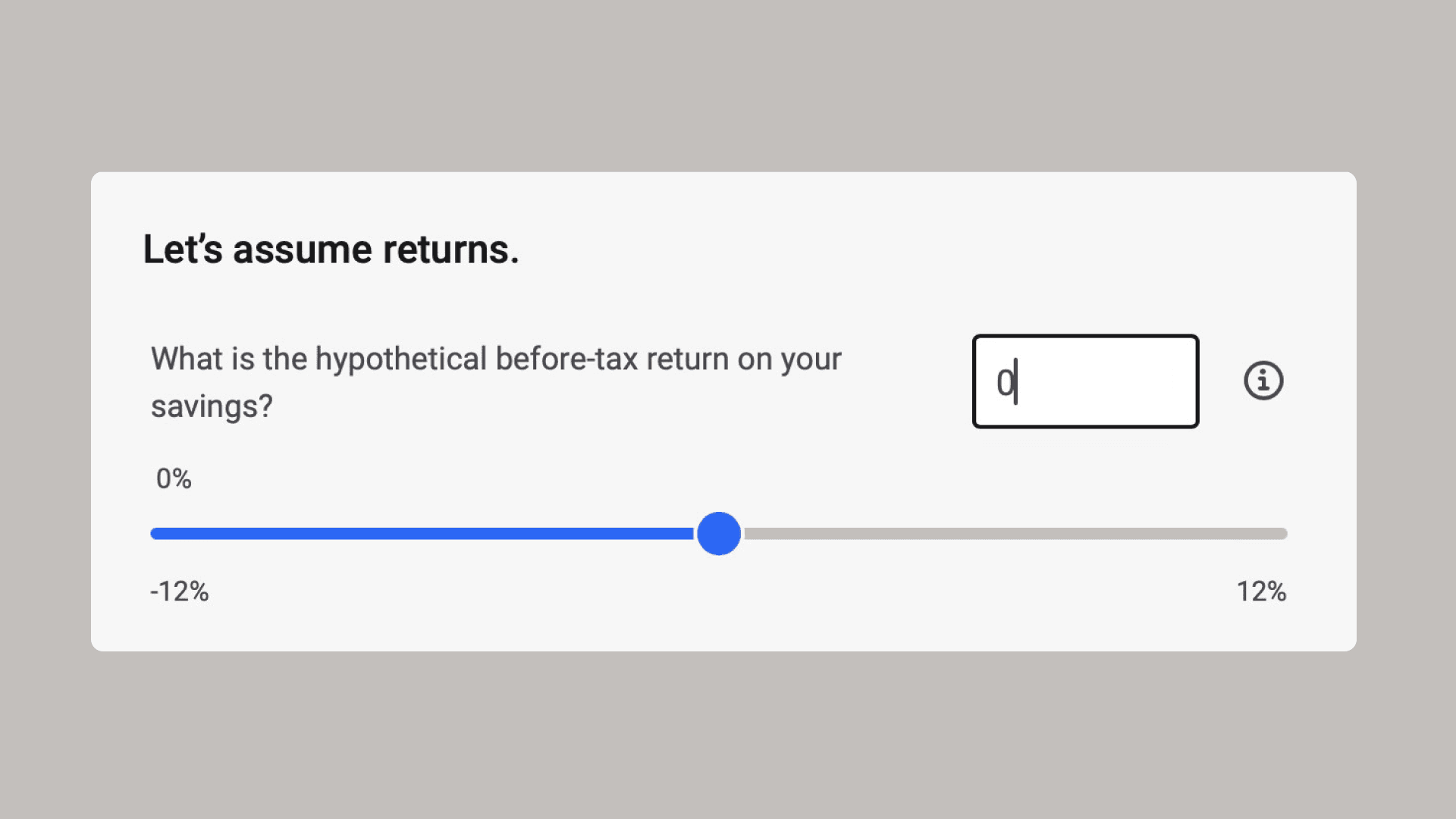 NYL Calculator — slider input paired with a numerical text field, showing synchronized state between both controls